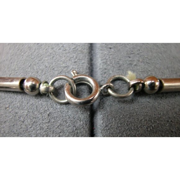 Handcrafted Wooden & Metal Beaded Necklace With Polished Cub., Cylindrical Accen - Picture 3 of 3